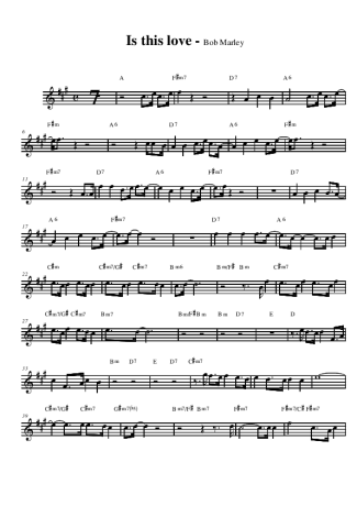 Bob Marley  score for Alto Saxophone