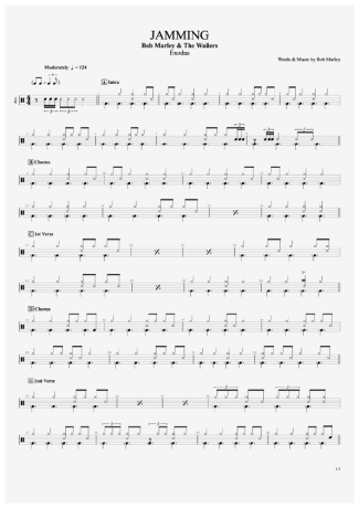 Bob Marley  score for Drums