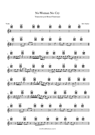 Bob Marley No Woman No Cry score for Acoustic Guitar