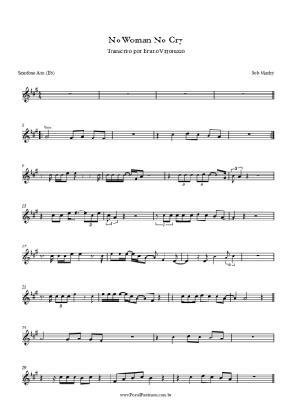 Bob Marley  score for Alto Saxophone