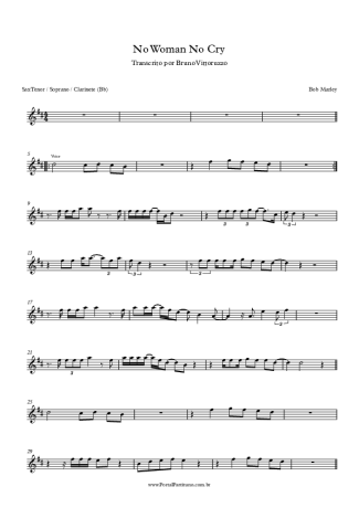 Bob Marley  score for Clarinet (Bb)