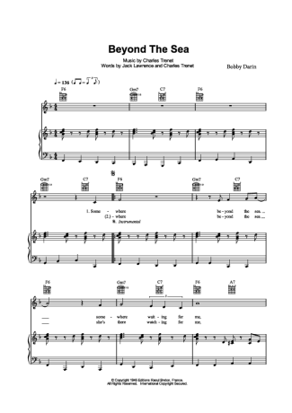 Bobby Darin Beyond The Sea score for Piano