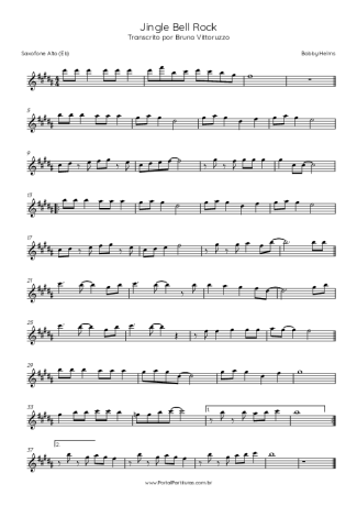 Bobby Helms Jingle Bell Rock score for Saxofone Alto (Eb)
