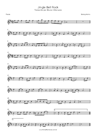 Bobby Helms Jingle Bell Rock score for Flute