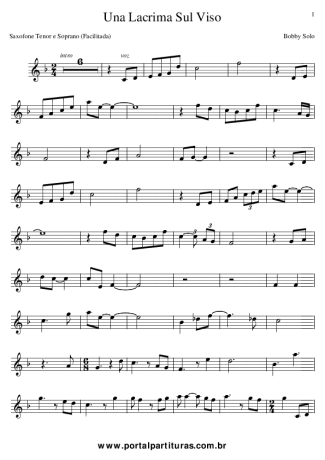 Bobby Solo Una Lacrima Sul Viso score for Clarinet (Bb)