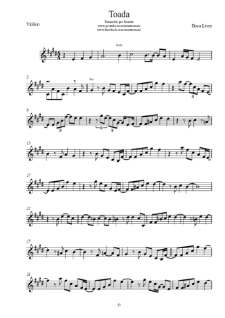Boca Livre Toada score for Violin