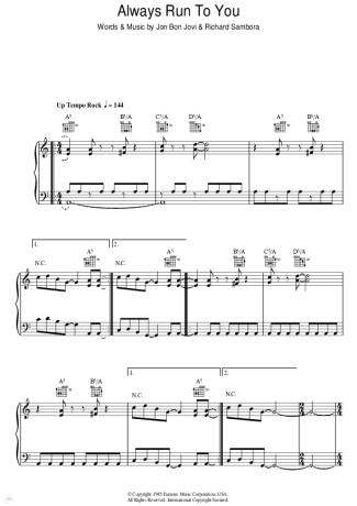 Bon Jovi  score for Piano