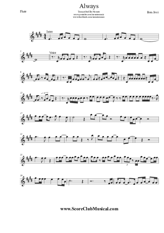 Bon Jovi  score for Flute