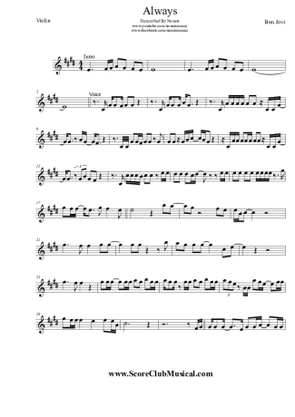 Bon Jovi  score for Violin