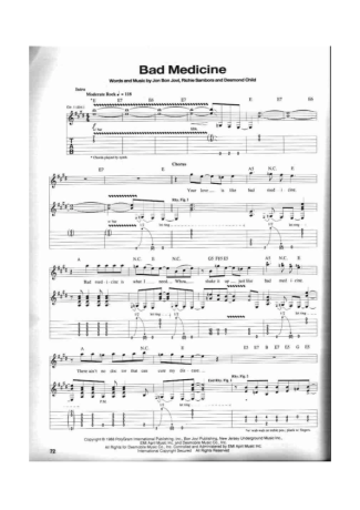 Bon Jovi  score for Guitar