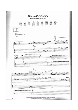 Bon Jovi  score for Guitar