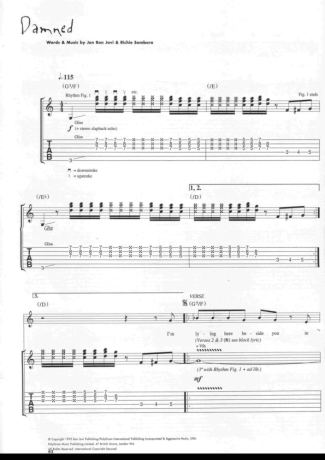 Bon Jovi  score for Guitar