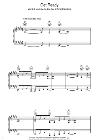 Bon Jovi  score for Piano