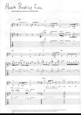 Bon Jovi  score for Guitar