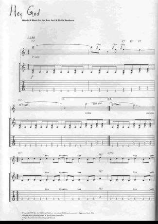 Bon Jovi  score for Guitar