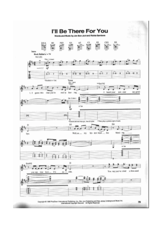 Bon Jovi  score for Guitar