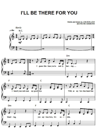 Bon Jovi Ill Be There For You score for Piano