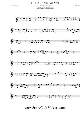 Bon Jovi I´ll Be There For You score for Clarinet (C)