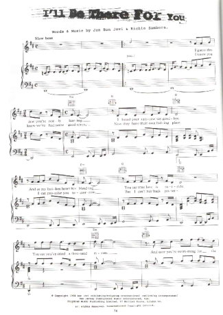 Bon Jovi  score for Piano