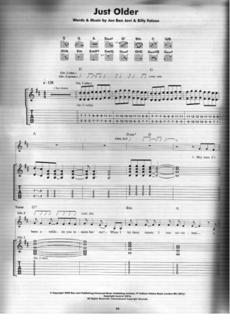 Bon Jovi  score for Guitar