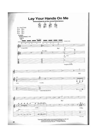 Bon Jovi Lay Your Hands On Me score for Guitar