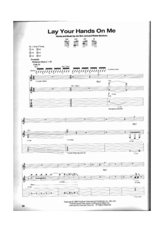 Bon Jovi  score for Guitar