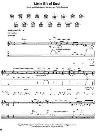 Bon Jovi  score for Guitar