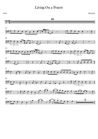 Bon Jovi  score for Cello