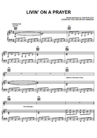 Bon Jovi  score for Piano