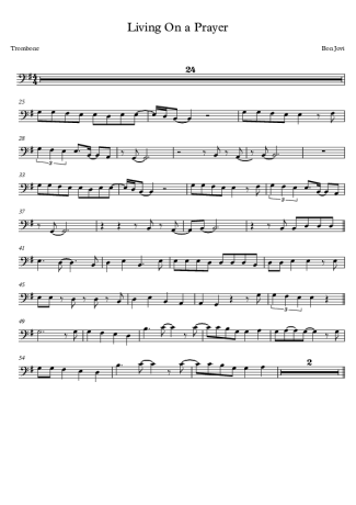 Bon Jovi Livin´ On A Prayer score for Trombone