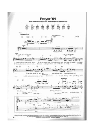 Bon Jovi  score for Guitar