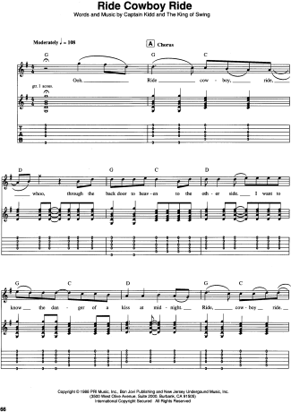 Bon Jovi  score for Guitar