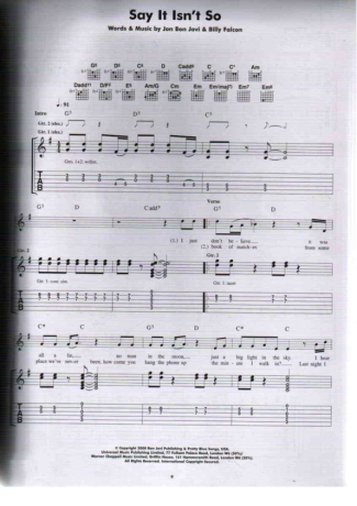 Bon Jovi  score for Guitar