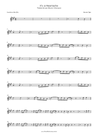 Bonnie Tyler It´s A Heartache score for Alto Saxophone