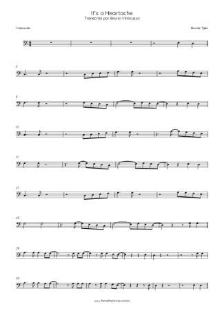 Bonnie Tyler It´s A Heartache score for Cello