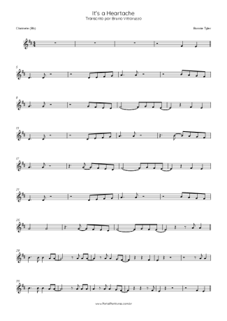 Bonnie Tyler  score for Clarinet (Bb)