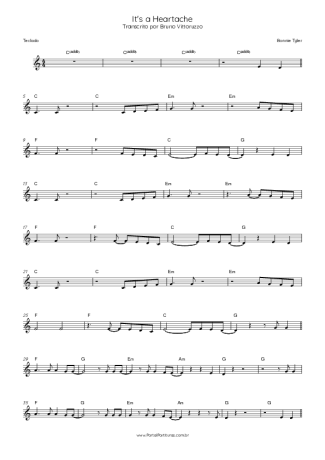 Bonnie Tyler It´s A Heartache score for Keyboard