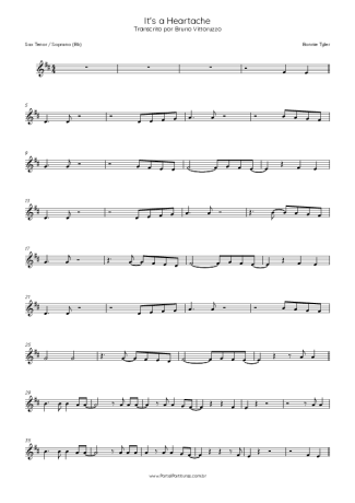 Bonnie Tyler It´s A Heartache score for Tenor Saxophone Soprano (Bb)