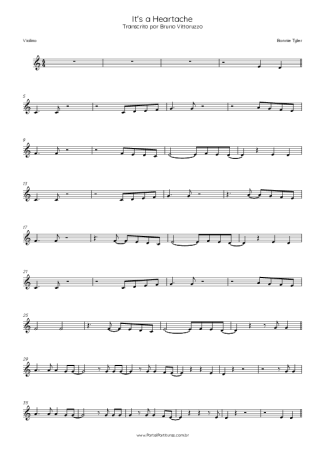 Bonnie Tyler It´s A Heartache score for Violin