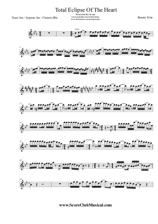 Bonnie Tyler Total Eclipse Of The Heart score for Clarinet (Bb)