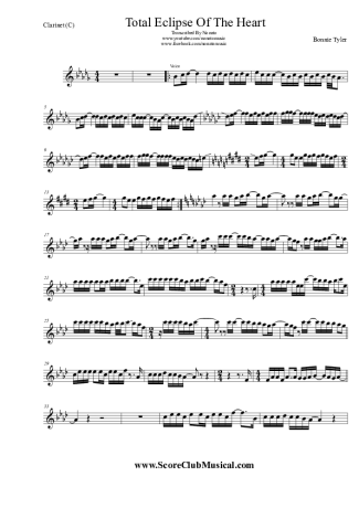 Bonnie Tyler Total Eclipse Of The Heart score for Clarinet (C)