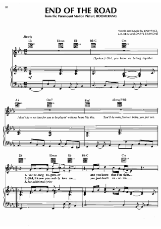 Boyz II Men  score for Piano