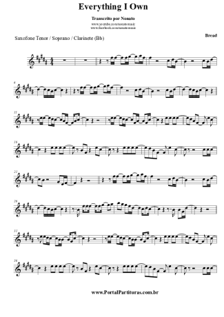 Bread  score for Clarinet (Bb)