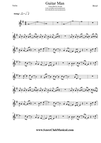 Bread Guitar Man score for Violin