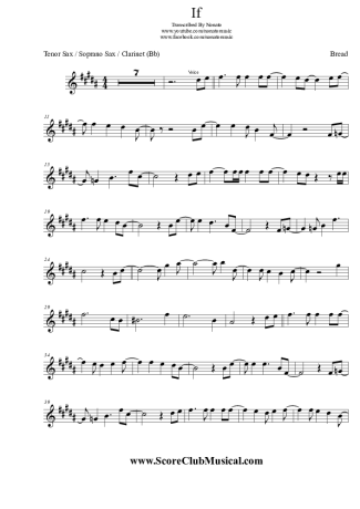 Bread If score for Tenor Saxophone Soprano (Bb)
