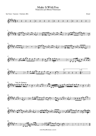 Bread Make It With You score for Clarinet (Bb)