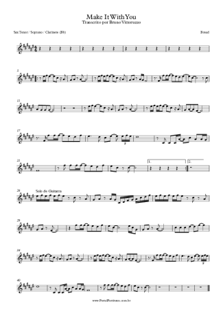 Bread Make It With You score for Tenor Saxophone Soprano (Bb)