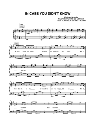 Brett Young  score for Piano