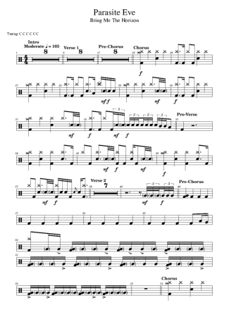 Bring Me The Horizon Parasite Eve score for Drums