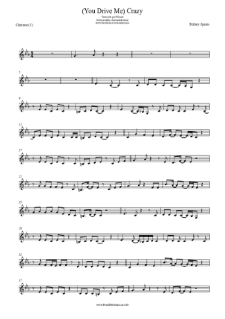 Britney Spears (You Drive Me) Crazy score for Clarinet (C)